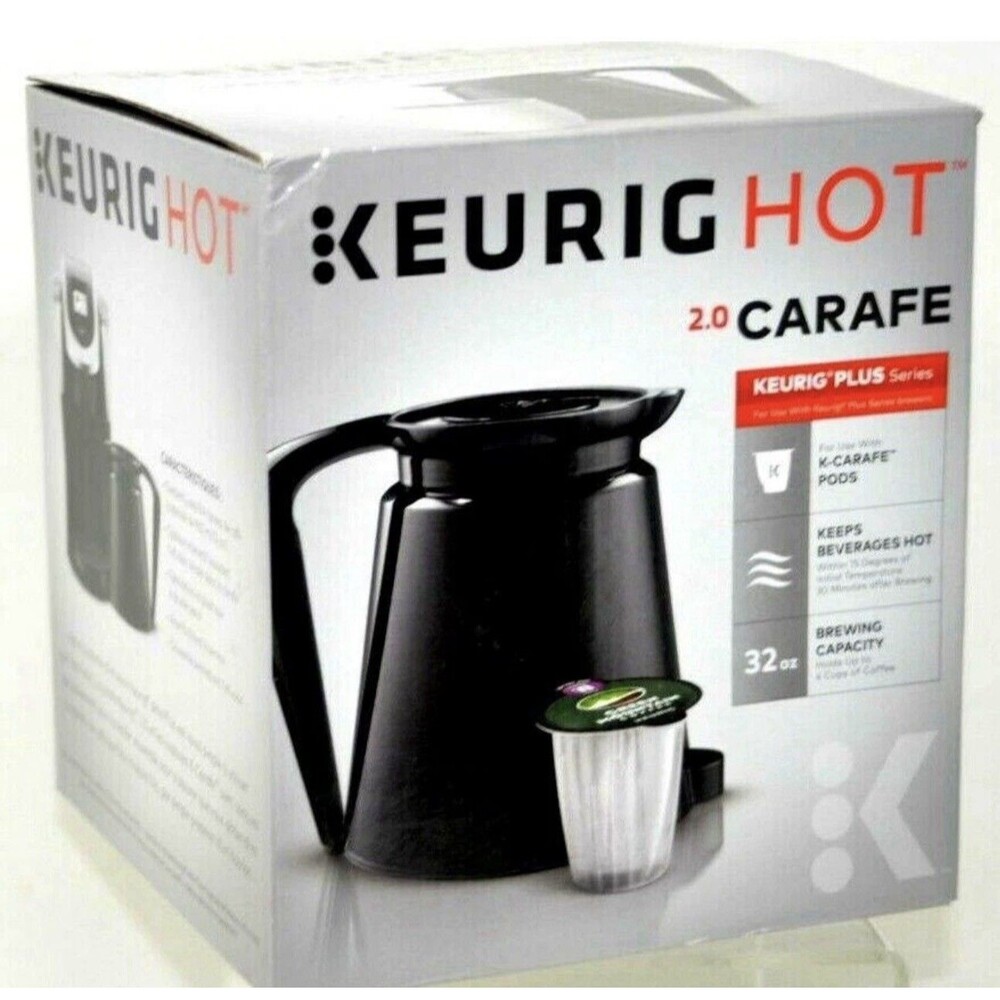 Keurig 2.0 Plastic Carafe 32oz Double-Walled with Easy-Pour Handle - NEW